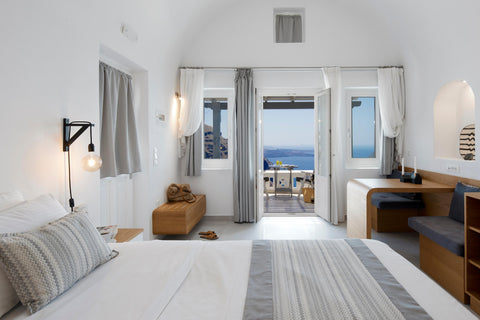 The luxurious double room can either have a balcony or a patio and easily accomm Akrotiri, Greece Double Room with Shared Pool and Caldera View Room in boutique hotel vacation rental 54219713