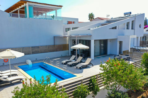 Blue Oyster Beach Villas (3 bedrooms, 3 bathrooms, sleeps up to 6-7), is a newly Rethimnon, Greece Blue oyster Beachfront villa, No car needed 3 Entire villa vacation rental 18277097