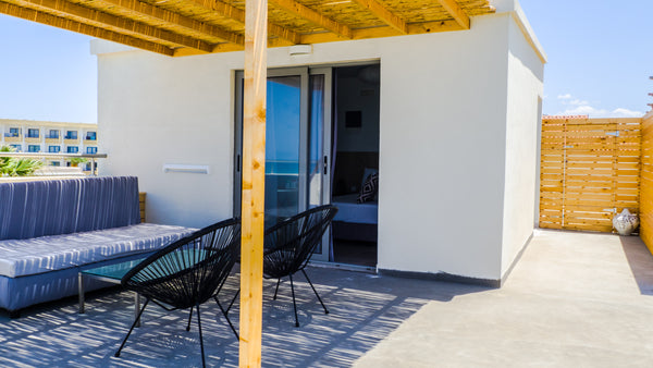 Small but with best view to north ocean and island of Dia in front of you. The 6  ANFI Sky Roof Entire guest suite vacation rental 50870360