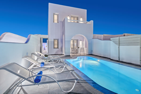 Blue Senses Balcony Villa (55 Sq m) is part of a two-storey Villa in Santorini I  Blue Senses Balcony Villa - Private Pool Entire villa vacation rental 17350145