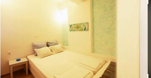 The studio has one double bed and one single bed , two airconditons  full equipp Alimos, Greece Small Cycladic studio for 3 Entire rental unit vacation rental 48503216