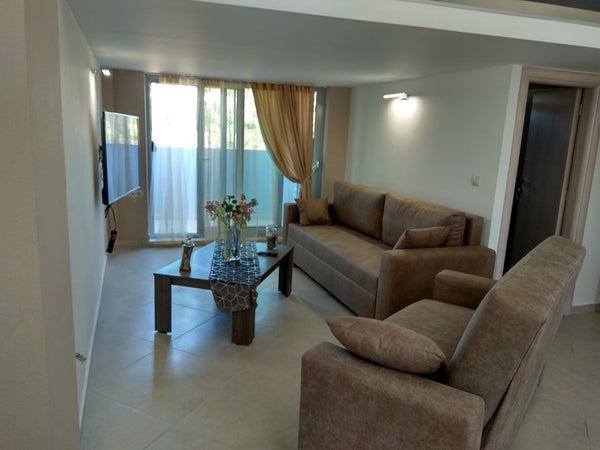 Modernly decorated maisonette with unique pieces of furniture leads to a cosy en  Stavroulis'  Maisonette in Mochos Entire home vacation rental 51200162