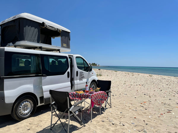 My name is Laertes and I‘m a campervan. The size of van, yet flexible in narrow  Thessaloniki, Greece Campervan with roof tent in Halkidiki - Laertes Camper/RV vacation rental 566619629720283253