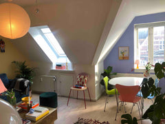 This unique loft apartment in outer Østerbro contains a lot of happy colors, gre Copenhagen, Denmark Colorful loft apartment Entire rental unit vacation rental 47828410