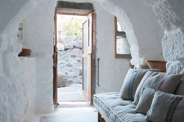 One of three houses at a private field, fifty steps above the center of Mandraki Cholargos, Greece Stone house with garden Earthen home vacation rental 13410121