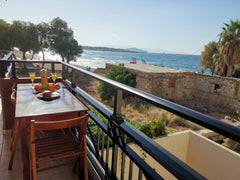My house is next to the sea with a gorgeous sea view.I can host two famillys wit Chania, Greece Manousos villa Entire rental unit vacation rental 16988990