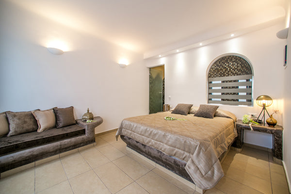 This suite features a private terrace with a private outdoor hot tub, bedroom wi Imerovigli, Greece Caldera View Private Suite Out-Door Heated Jacuzzi Room in boutique hotel vacation rental 43658847