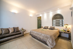 This suite features a private terrace with a private outdoor hot tub, bedroom wi Imerovigli, Greece Caldera View Private Suite Out-Door Heated Jacuzzi Room in boutique hotel vacation rental 43658847