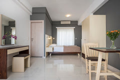 This studio is part of an apartment hotel, Esplanade Apartments. The story of th Chania, Greece Spacious studio 10 min walk from beach with pool Room in aparthotel vacation rental 24345164