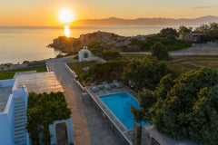 The natural stone, the Cycladic architectural style, the whitewashed interiors &  Agia Thalassa - Beachfront Private Pool Villa Entire villa vacation rental 9895182