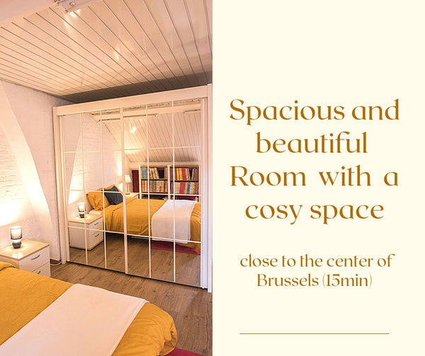 Au 3ème étage de notre belle maison typiquement bruxelloise se trouve votre cham Brussels, Belgium Belle Chambre Spacieuse de 23m2 (15min du Centre) Private room in rental unit vacation rental 41664369