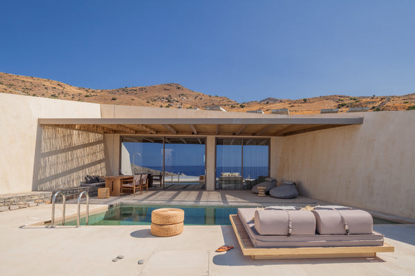 Unique earth-sheltered villa with unlimited sea view, 250m from the beach, with  Rethimnon, Greece Altera-Sun beach villa, pool (adults only) Entire villa vacation rental 51932576