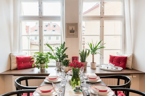 Begin the day with coffee under the yellow-striped awning of the balcony offerin Prague, Czechia Discover Old Town from a Laid-Back Apartment with a Balcony Entire serviced apartment vacation rental 21924055