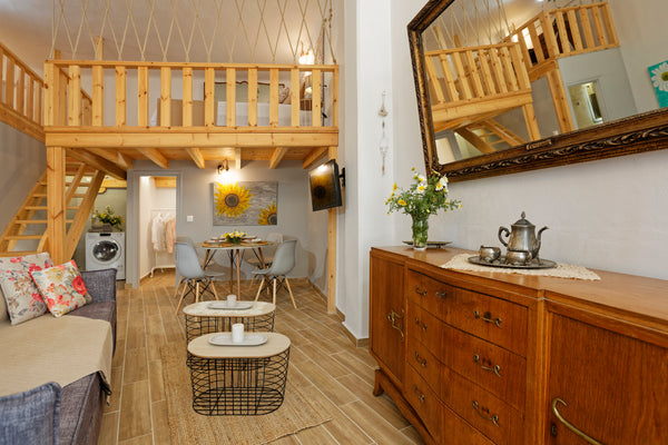 A brand new loft 70qm located in the square of the Gouves village.<br />Fully fu  Fousekis Home, a brand new loft in Gouves village Entire home vacation rental 49255582