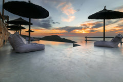 Four barefoot chic luxury villas, sharing an infinity pool, perched in a smooth  Athens, Greece K4Kastellas Villa3 by K4Kythnos Entire villa vacation rental 13740145