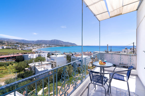 The Superior Studio [28 m²] features a wonderful veranda and a private balcony w Makry Gialos, Greece AFRODITI Superior Studio | Panoramic Sea View Room in aparthotel vacation rental 24590261