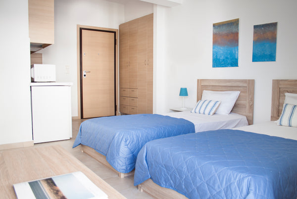 Spacious, bright twin bed studio apartment measuring approximately 28m2. It come Rhodes, Greece Krinis Apartments Entire rental unit vacation rental 47572414