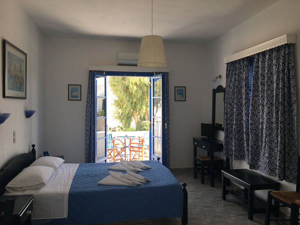 The Studio is located at the sandy beach of Agii Anargyri at Naoussa,Paros. <br  Naousa, Greece Blue Apartment with Sea View IV Private room in cycladic house vacation rental 43234969