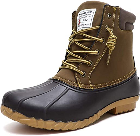 ALEADER Mens Duck Boot | Waterproof Shell | Fur Lined Insulated Winter Snow Boot