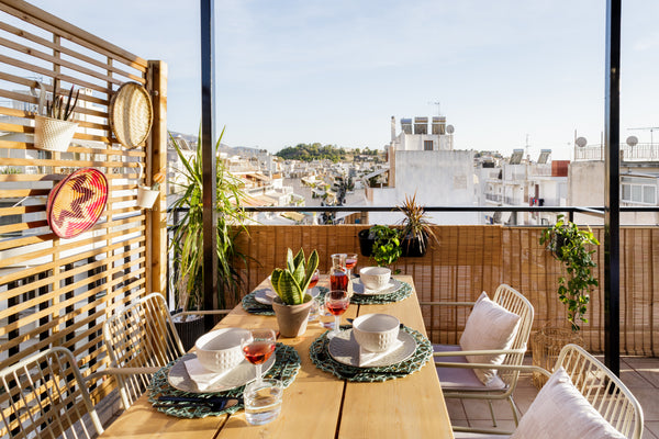 Set a table for four and have a leisurely lunch on a shaded balcony with a view  Athens, Greece See the Acropolis from a Bright and Chic Loft Entire rental unit vacation rental 27515095