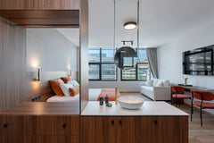 The suite is spacious and comfy, with a cozy atmosphere combining wooden and ear RO Superior suite Entire rental unit vacation rental 47040329