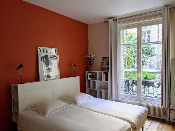 You will be welcomed in a spacious room with 2 single beds (The one that is not  Paris, France Quiet room 5mn walk to Eiffel Tower Private room in rental unit vacation rental 6849340