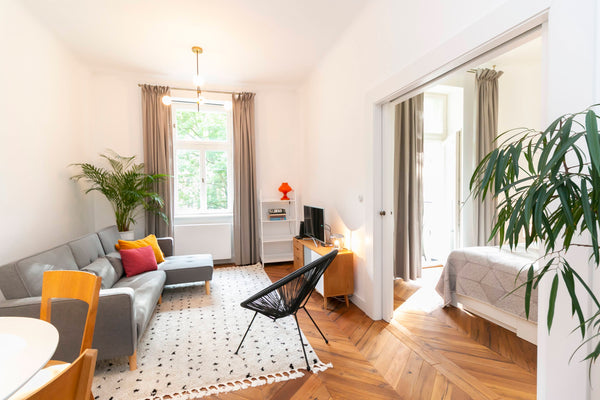 Our lovely 50m2 apartment is located in the heart of Vinohrady, the most vibrant Prague, Czechia Bright new apt+TERRACE, best location Vinohrady Entire rental unit vacation rental 582493801914010393