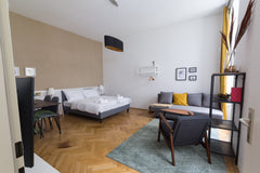 The apartment is located in an hip area with is surrounded by good bars, restaur Vienna, Austria Gorgeous Souterrain Studio in the City Center Entire rental unit vacation rental 40177112