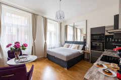 The apartment is here only for your use. There is a fully equipped kitchen. In t Prague, Czechia Stylish apartment in the center near Wenceslas sq. Entire condo vacation rental 600380854086945569