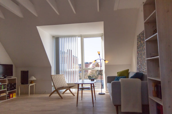 Our bright apartment has 5.5 meter ceilings with skylights in the kitchen/living Copenhagen, Denmark Bright Apartment with Balcony, Elevator, Location! Entire condo vacation rental 50702712