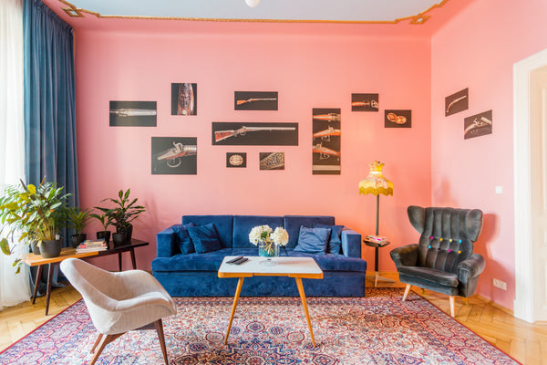 Slip under violet bed linens in a room where an elegant chandelier illuminates a Prague, Czechia Explore the Historic City from an Extravagant Apartment Entire rental unit vacation rental 22394805
