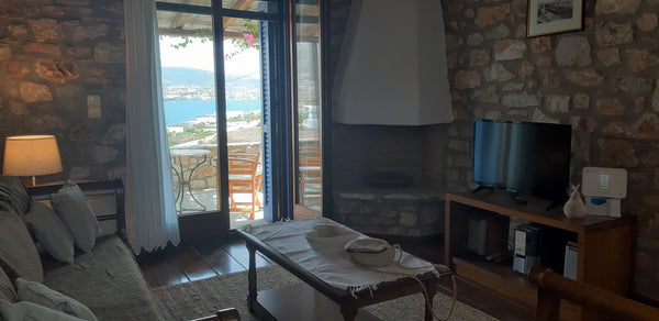 Parian Seascape Villa is a traditional stone villa standing on a hilltop locatio  Home with Pool and Beach access & Great Seaviews Cycladic home vacation rental 43004885