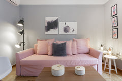 Curl up on the pastel pink sofa at this tranquil hideaway situated in the center Athens, Greece Retreat in a Chic and Cosy Flat in Plaka Entire rental unit vacation rental 18445633