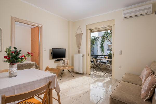 A modern apartment captivating you by cosy and minimalistic design.<br /><br />T Chania, Greece Exotic Balcony, walk to the sea Entire condo vacation rental 53802635