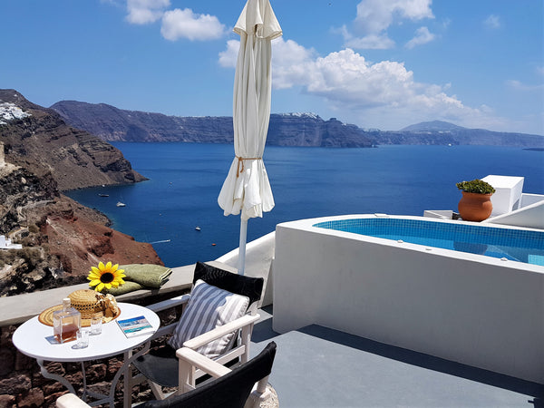 The most traditional cave house with amazing view in Santorini! Located at the c Greece Aqua Terra private villa on the cliff, plunge pool Cycladic home vacation rental 13358703