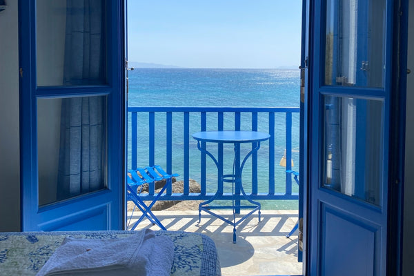 Literally, two steps from Drios beach, staying in one of the bright and cozy stu Athens, Greece Cavos Studio by the sea || West Cycladic home vacation rental 47368335