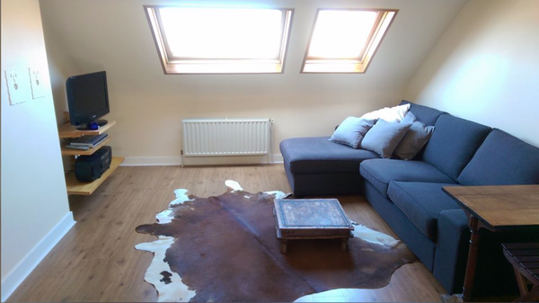 The flat is a roof conversion with a living space (living and dining area and op Brussels, Belgium Bright and airy top floor flat near Cinquantenaire Entire condo vacation rental 588370744050388262