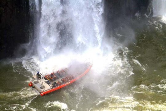 Transfer IN IGU & Iguassu Falls Brazilian side & Macuco Boat Safari  Private Tours and Travel Guide America Sao Paulo CITY Foz do Iguacu Destination Tour