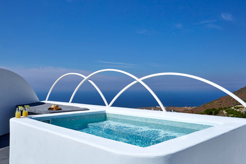 Facing the infinite blue of the Aegean and the beautiful rural landscape of Sant  Aperanto Deluxe Suite | Outdoor Heated Jacuzzi Room in boutique hotel vacation rental 47306617