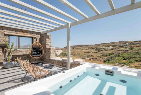 Wake up to gorgeous views of Mykonos island at an elegant sanctuary. Make a cup  Mikonos, Greece SilvAir II by Silvernoses, Mykonos Cycladic home vacation rental 49635248