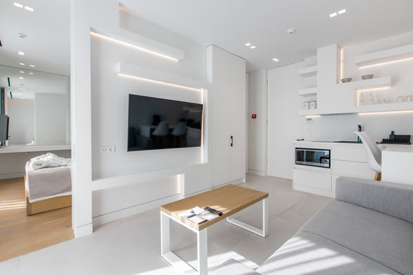 Flanking the kitchen is your luxurious living room with a 40” SMART TV with Netf GR NS PLACE Monastiraki Entire serviced apartment vacation rental 53486450