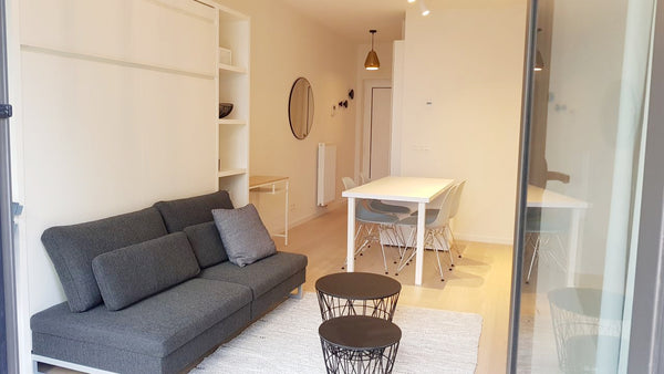 Splinternieuwe stijlvolle moderne studio (2018) met terras,  op wandelafstand va Brussels, Belgium Brand new, high end flat in trendy Dansaert area Entire rental unit vacation rental 29815667