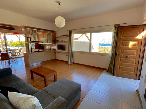 A very special apartment for families with magnificent views to the bay of Agia   Infinity View - Few steps away from the sea. Entire condo vacation rental 54409523