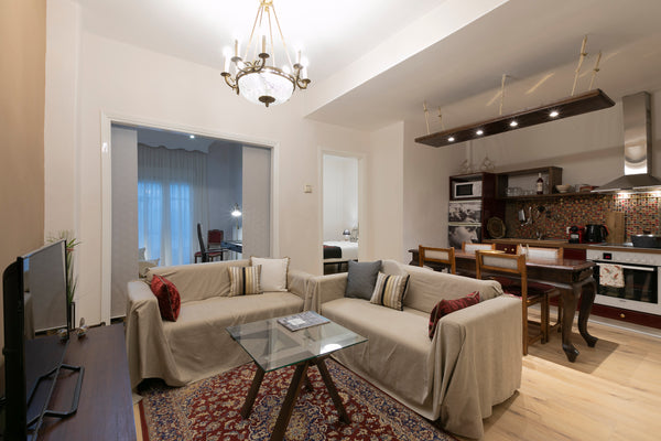 Byzantine inspired 3 room apartment incl. an extra office with sofa bed, on Agio Thessaloniki, Greece *NEW* 3 room apt w/*Full* Kitchen on St. Dimitrios Entire serviced apartment vacation rental 53805623