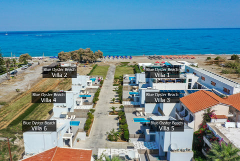 Blue Oyster Beach Villas (3 bedrooms, 3 bathrooms, sleeps up to 6-7), is a newly Rethimnon, Greece Blue oyster Beachfront villa, No car needed 1 Entire villa vacation rental 18276839