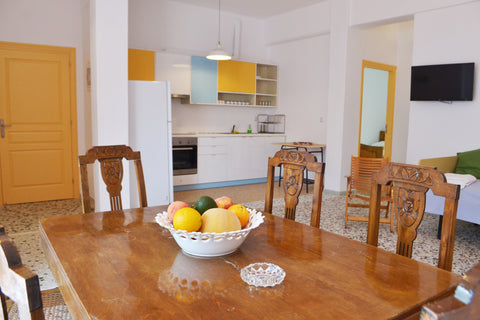 "Carte Postale" building is at the port of Andros Gavrio, a fishermen village th Athens, Greece "Luxurious Gold" Spacious Vacation Apartment Entire rental unit vacation rental 6123462