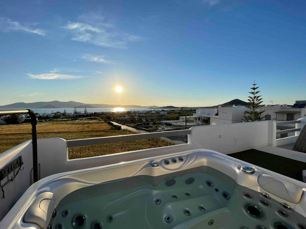 Combining the unique design,  and the prime location of this apartment, guests g Naxos, Greece Unique 1BR apt w/ huge terrace & magnificent view Cycladic home vacation rental 36178348