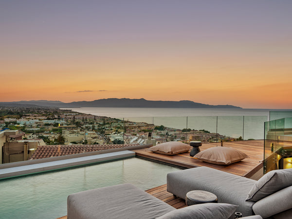 A brand new loft right at the edge of the hill of Upper Platanias. Close to the  Chania, Greece Alectrona luxury suite sea view Entire loft vacation rental 50987998