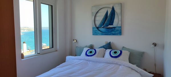 Mili's House is a 2 storeys  house ,75 sqm ,with 2 bedrooms with double beds, ba  Kalyves Mili's house sea view Entire townhouse vacation rental 50570216