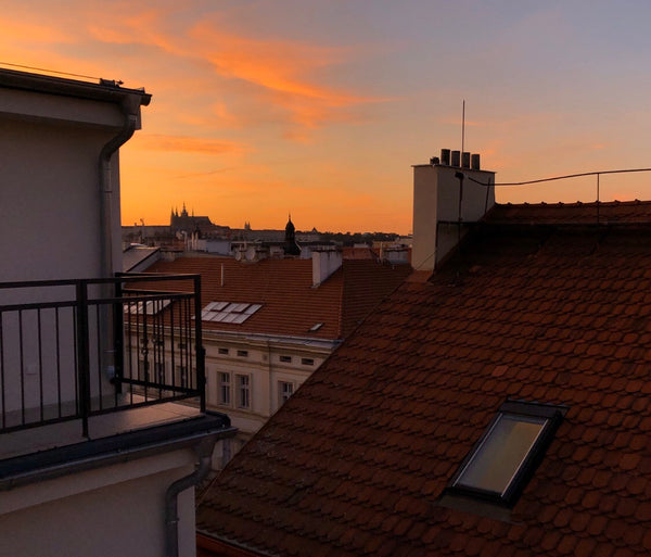 Modern furnished studio for two on the top floor of a newly reconstructed histor Prague, Czechia Amazing rooftop apt with PragueCastle view balcony Entire rental unit vacation rental 40700874